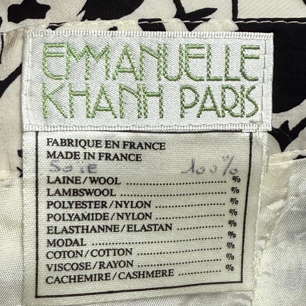 Emmanuelle Khanh Paris Skirt 100% Silk Size 40 Zipper and Buttons Back Closure - Picture 2 of 9